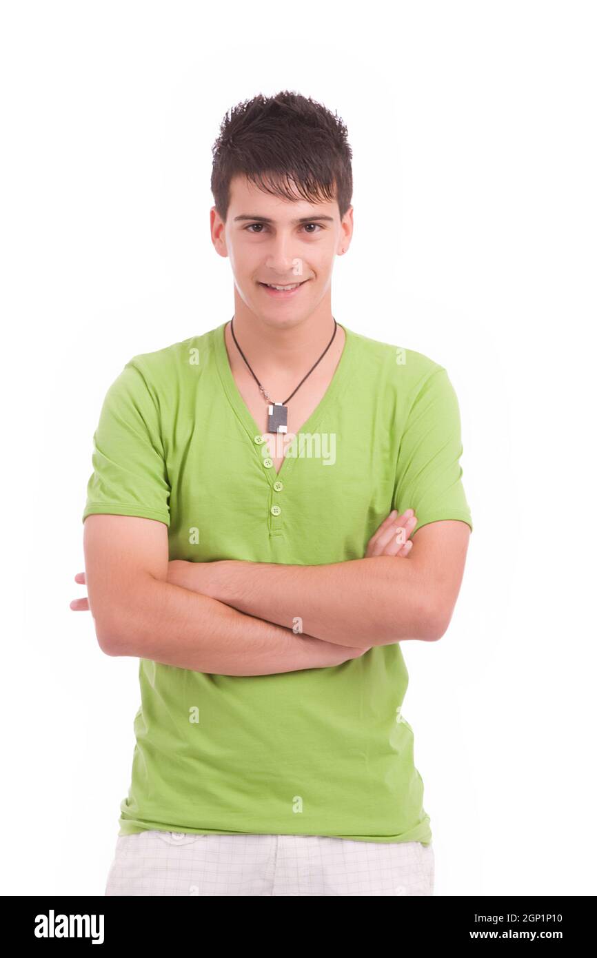 Young man posing isolated over white background Stock Photo - Alamy