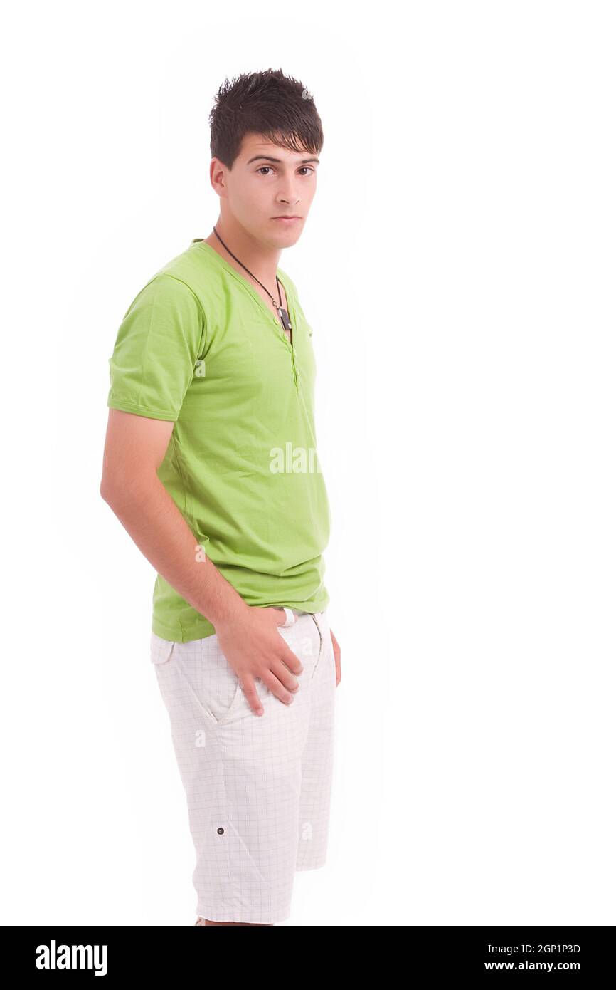 Young man posing isolated over white background Stock Photo - Alamy