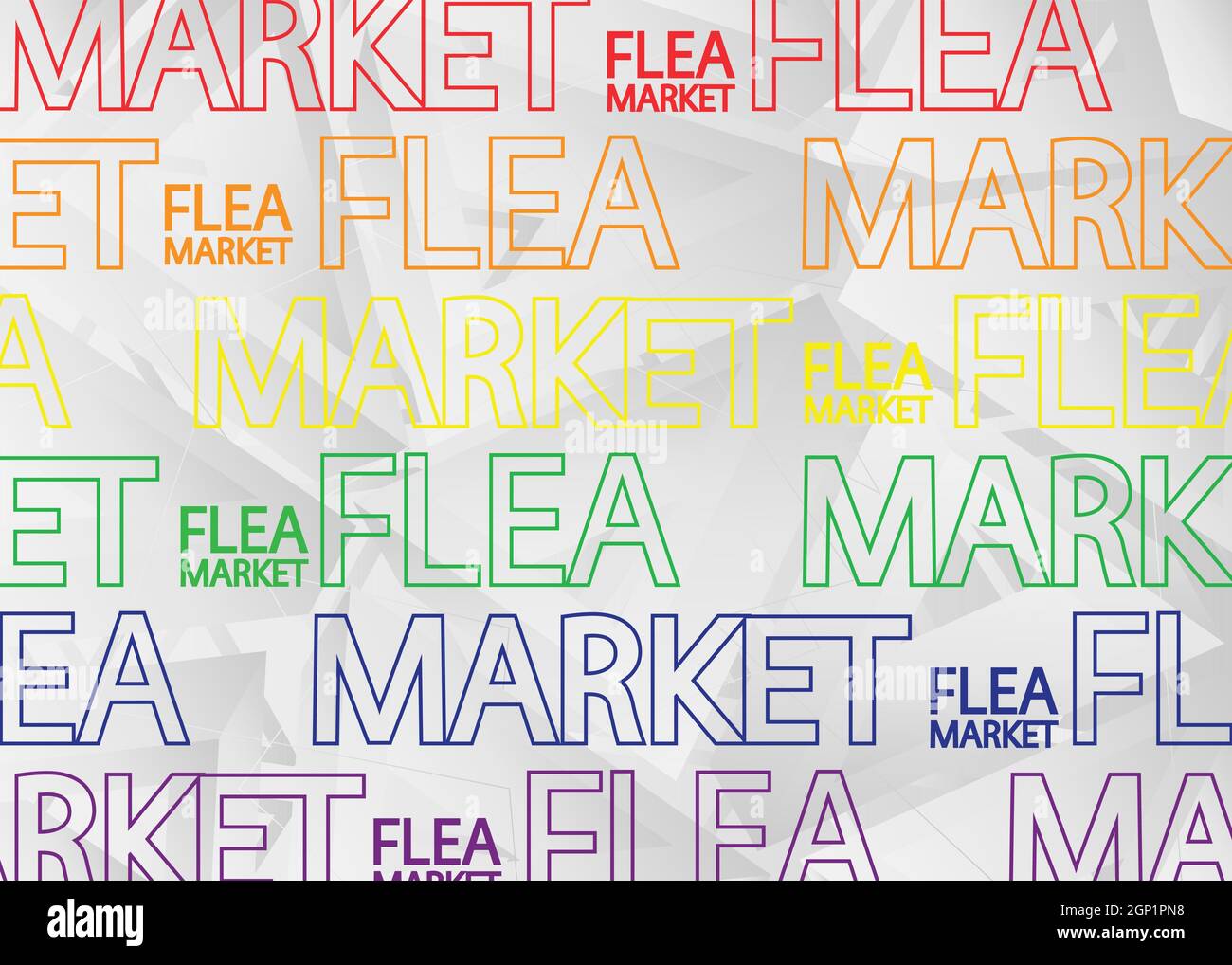 Flea Market, Vector logo. Quotes and phrases for cards, banners, posters, pillow and clothes. Festive design. Gay pride month vector concept. Lgbt let Stock Vector