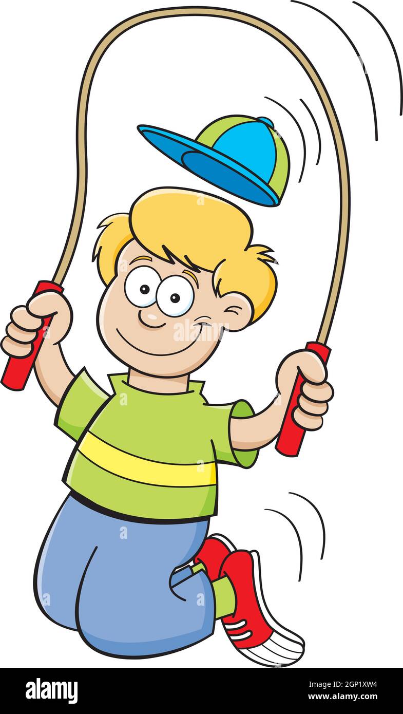 Cartoon illustration of a boy jumping rope Stock Vector Image & Art - Alamy