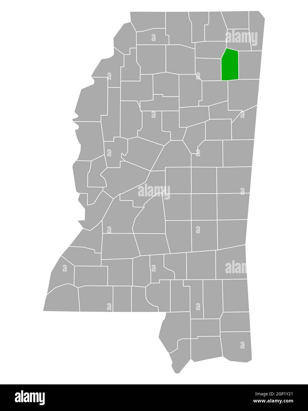 Lee County Ms Map Map Of Lee In Mississippi Stock Photo - Alamy