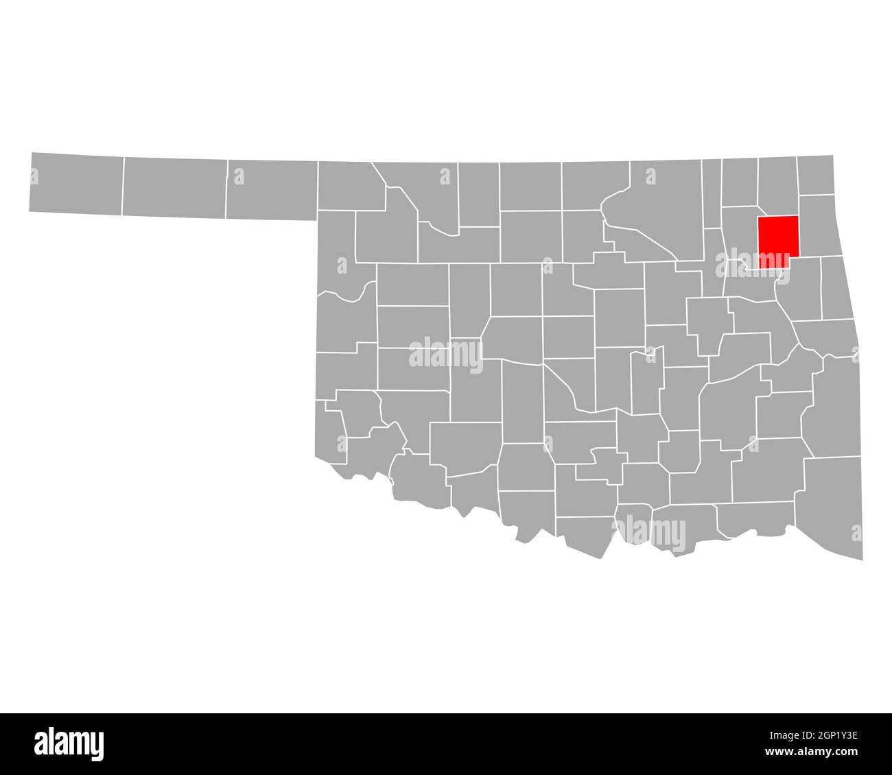 Map of Mayes in Oklahoma Stock Photo Alamy