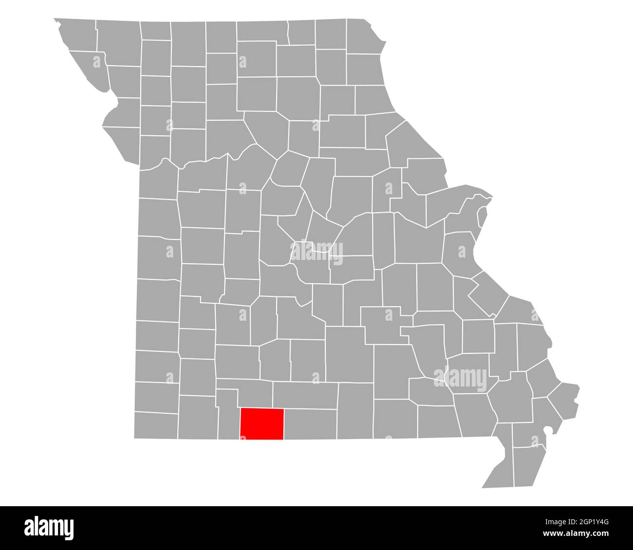 Map of Taney in Missouri Stock Photo Alamy