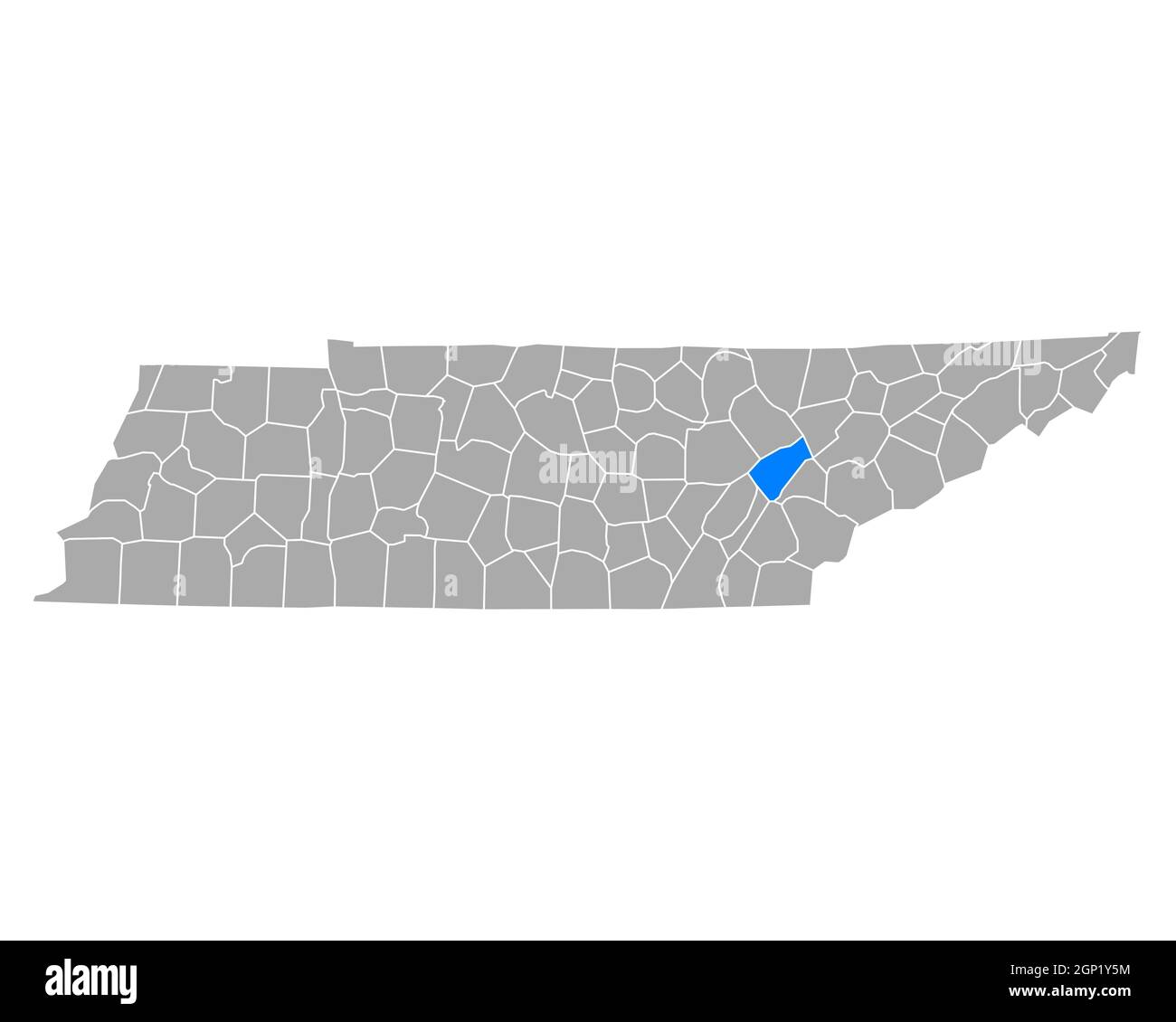 Map of Roane in Tennessee Stock Photo