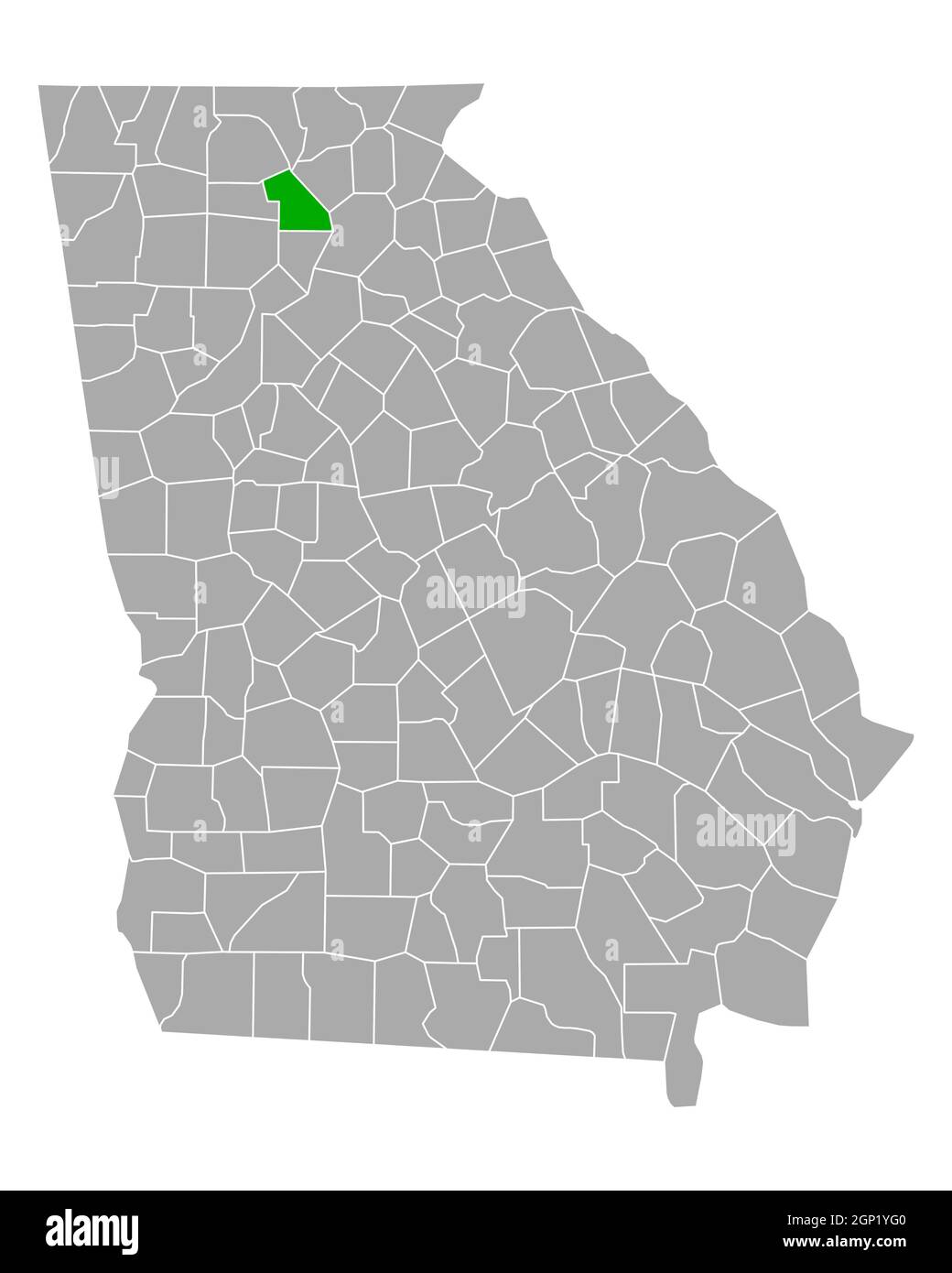 Map of Dawson in Georgia Stock Photo