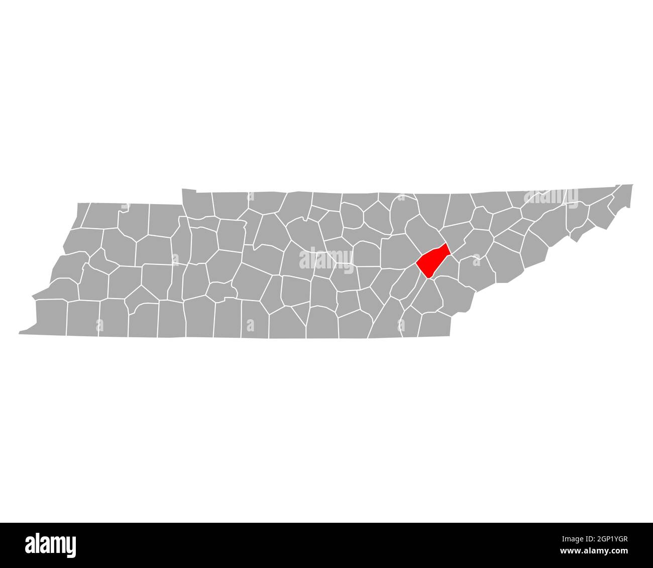 Map of Roane in Tennessee Stock Photo