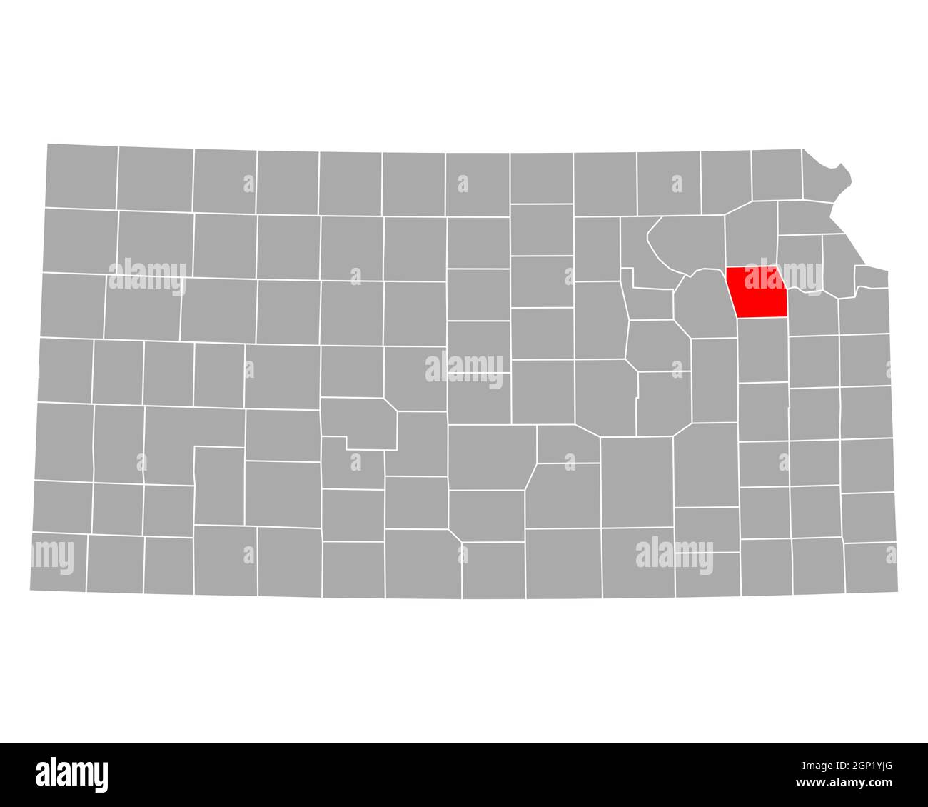 Map of Shawnee in Kansas Stock Photo Alamy