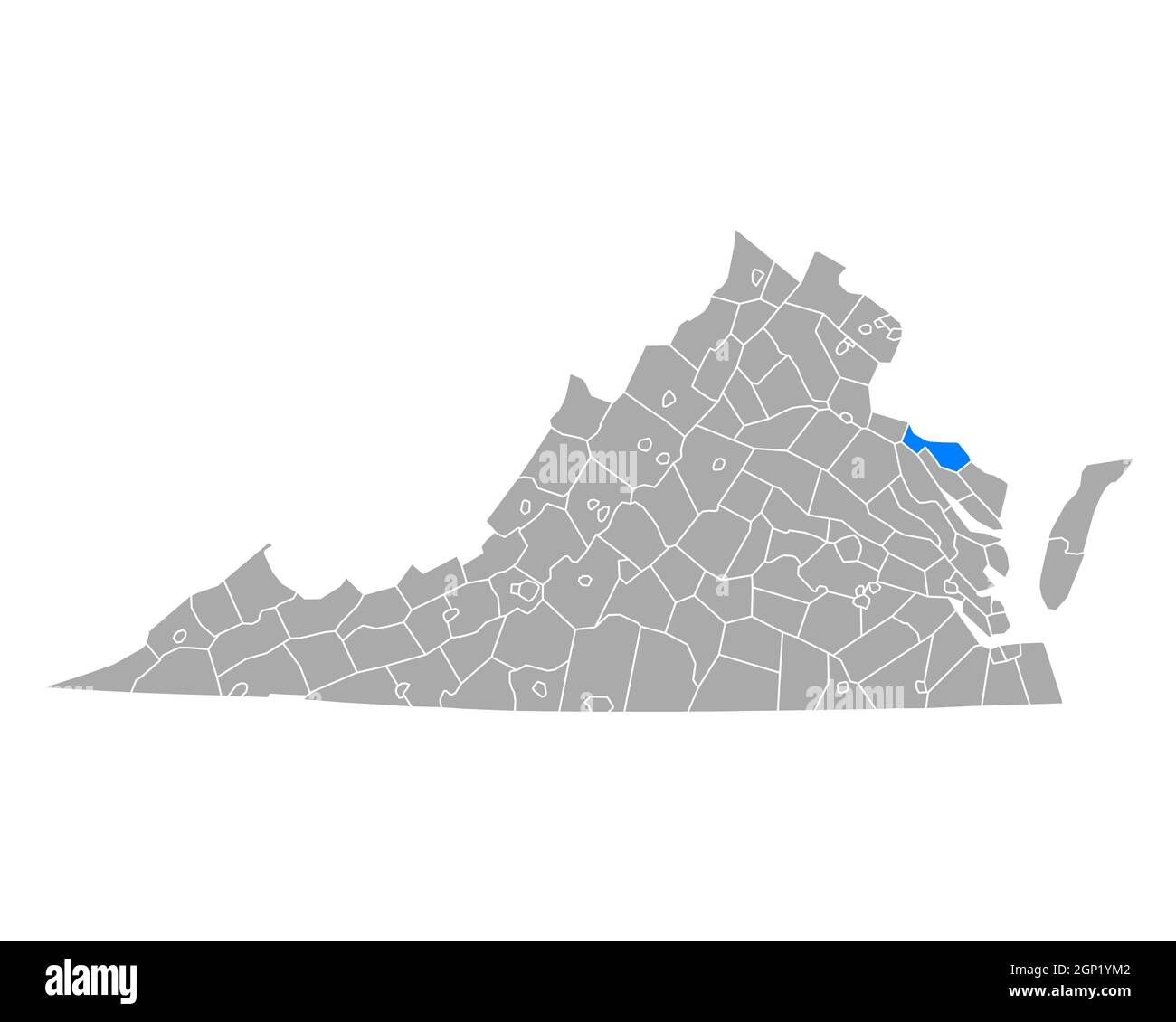 Map of Westmoreland in Virginia Stock Photo Alamy