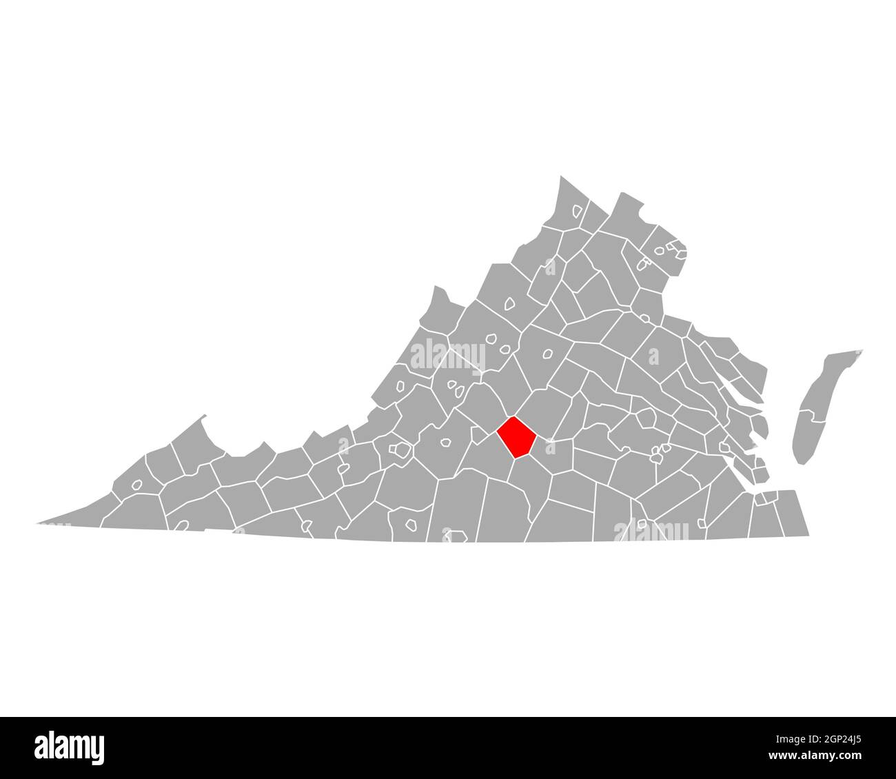 Map of Appomattox in Virginia Stock Photo
