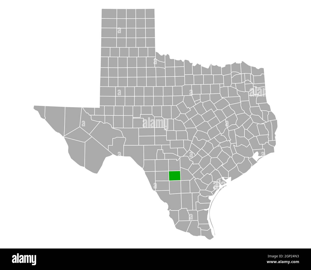 Map of Frio in Texas Stock Photo