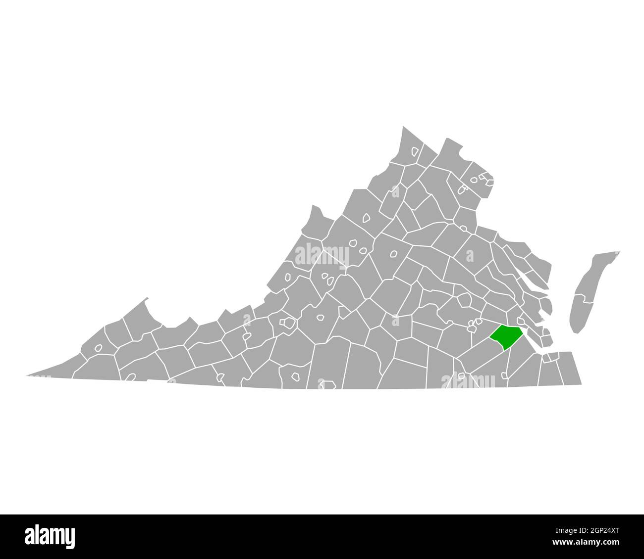 Map of Surry in Virginia Stock Photo Alamy