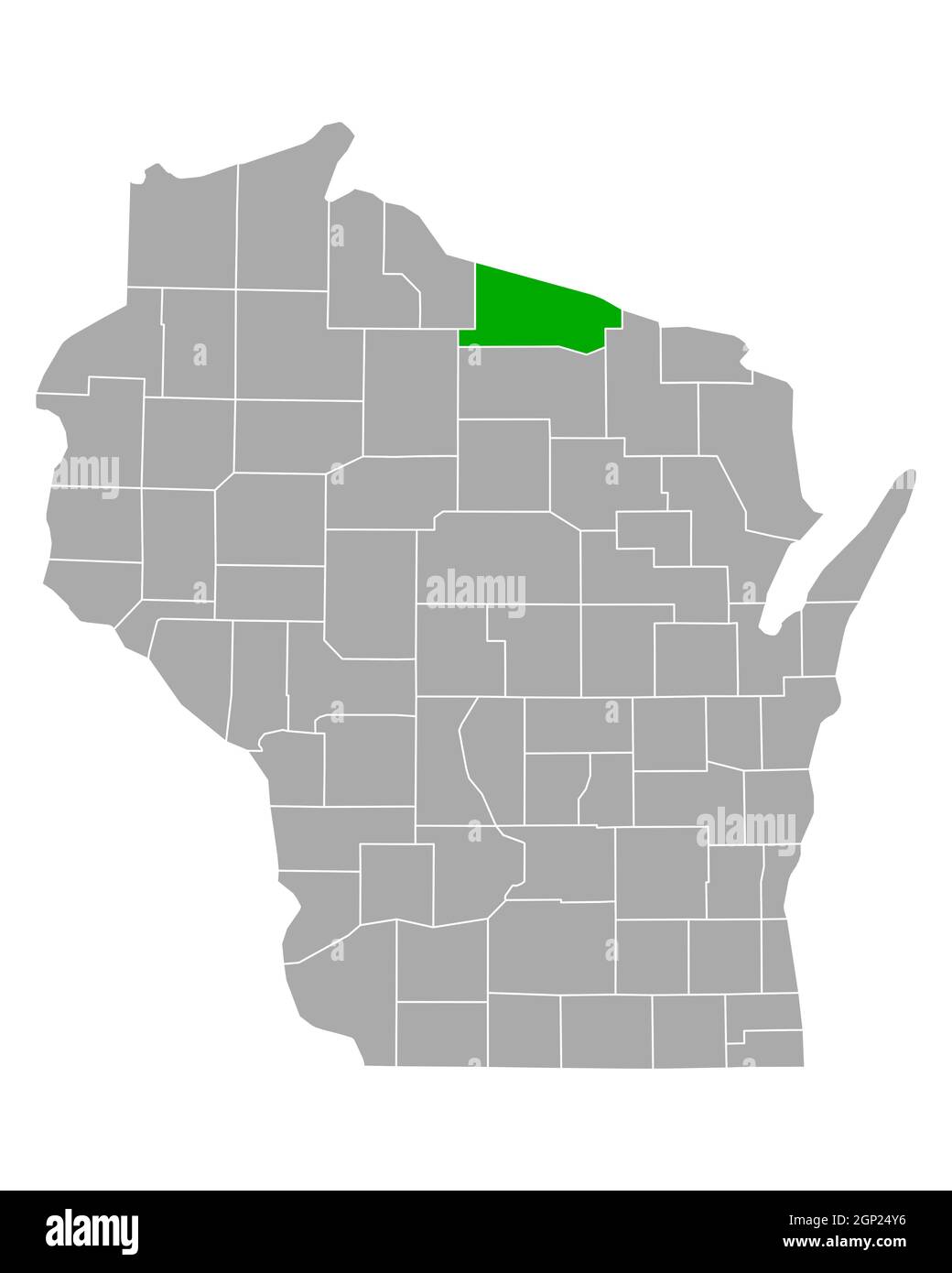 Map of Vilas in Wisconsin Stock Photo Alamy