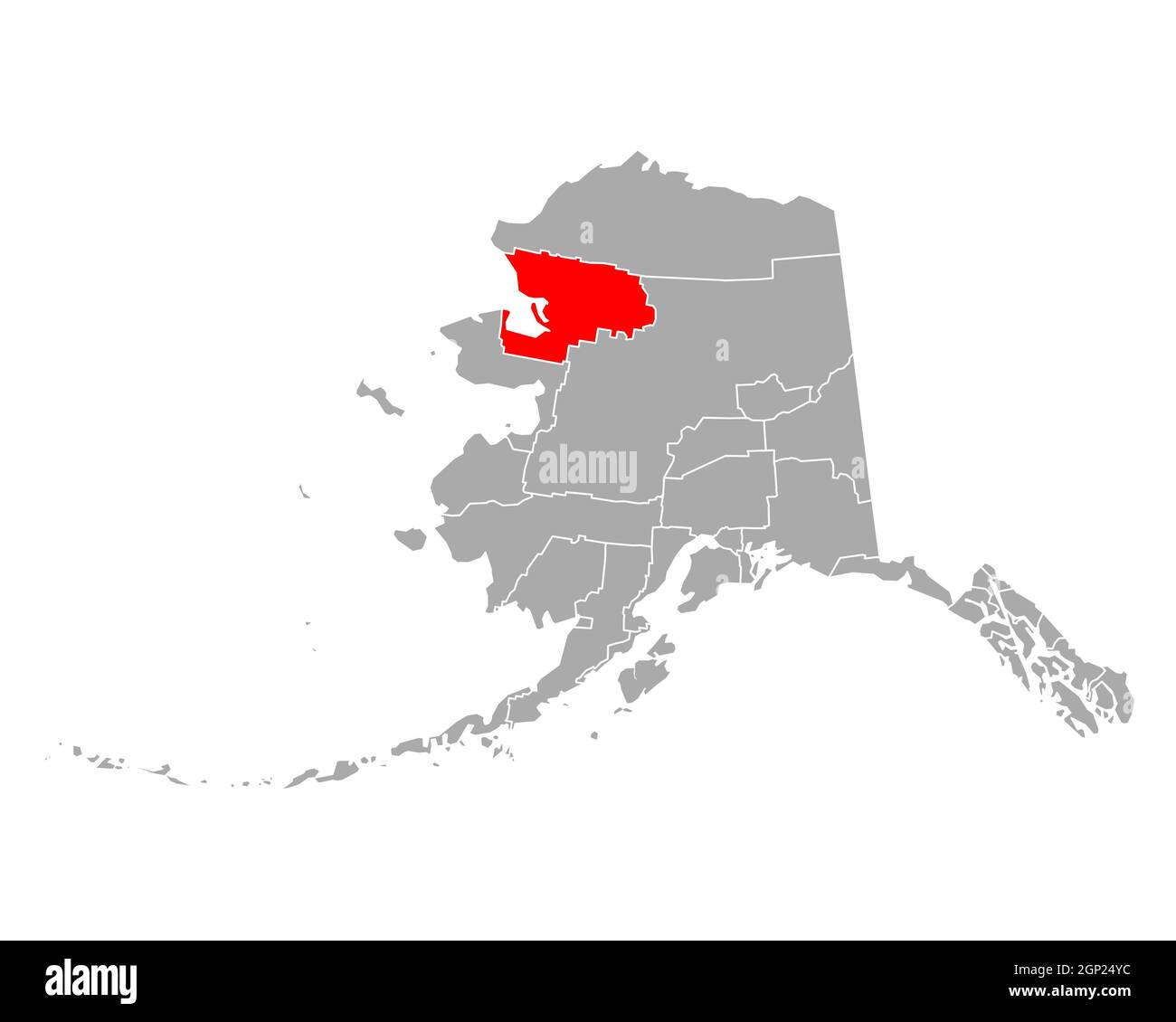 Map of Northwest Arctic in Alaska Stock Photo - Alamy