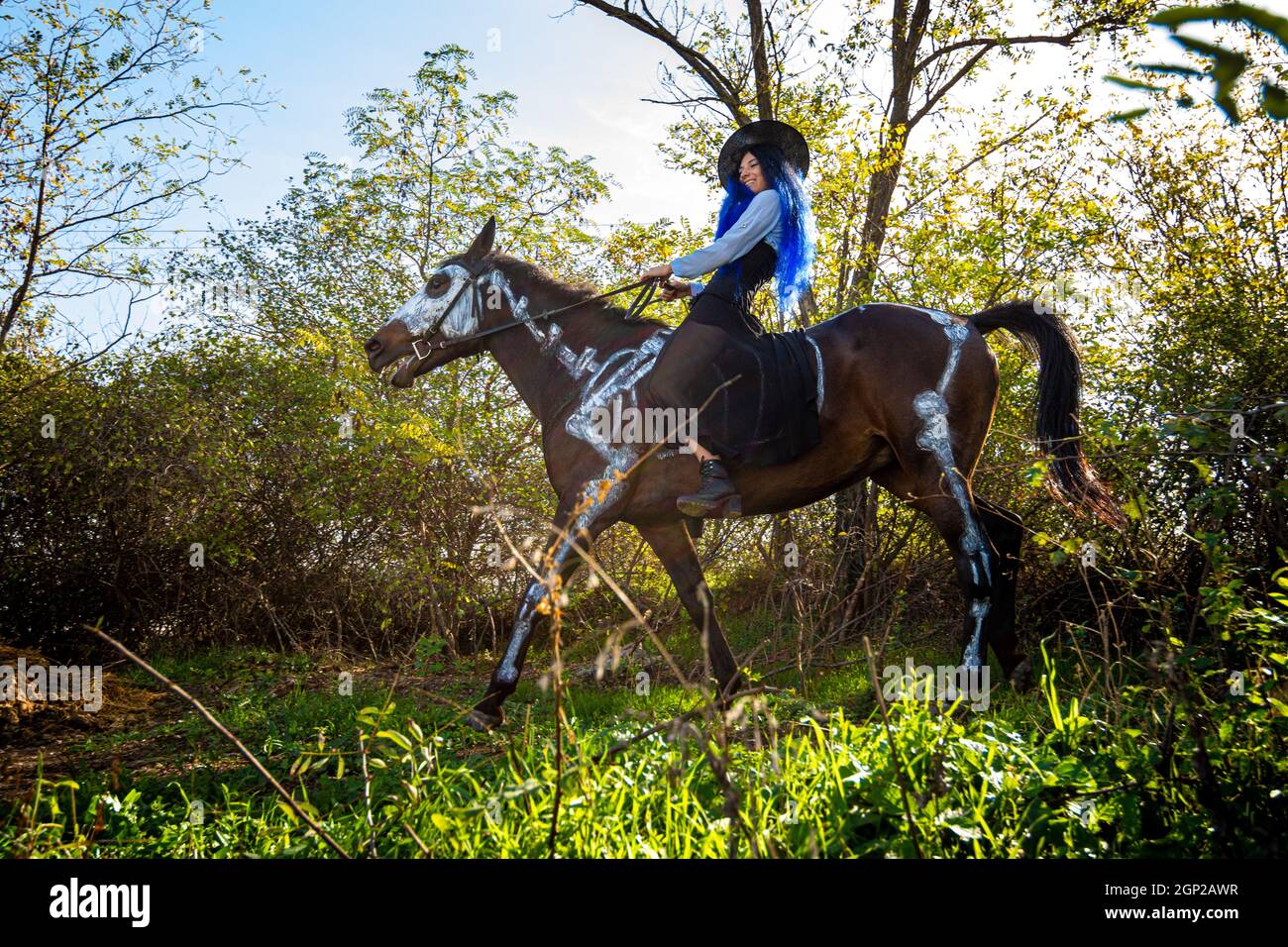 Scary horse riding hi-res stock photography and images - Alamy
