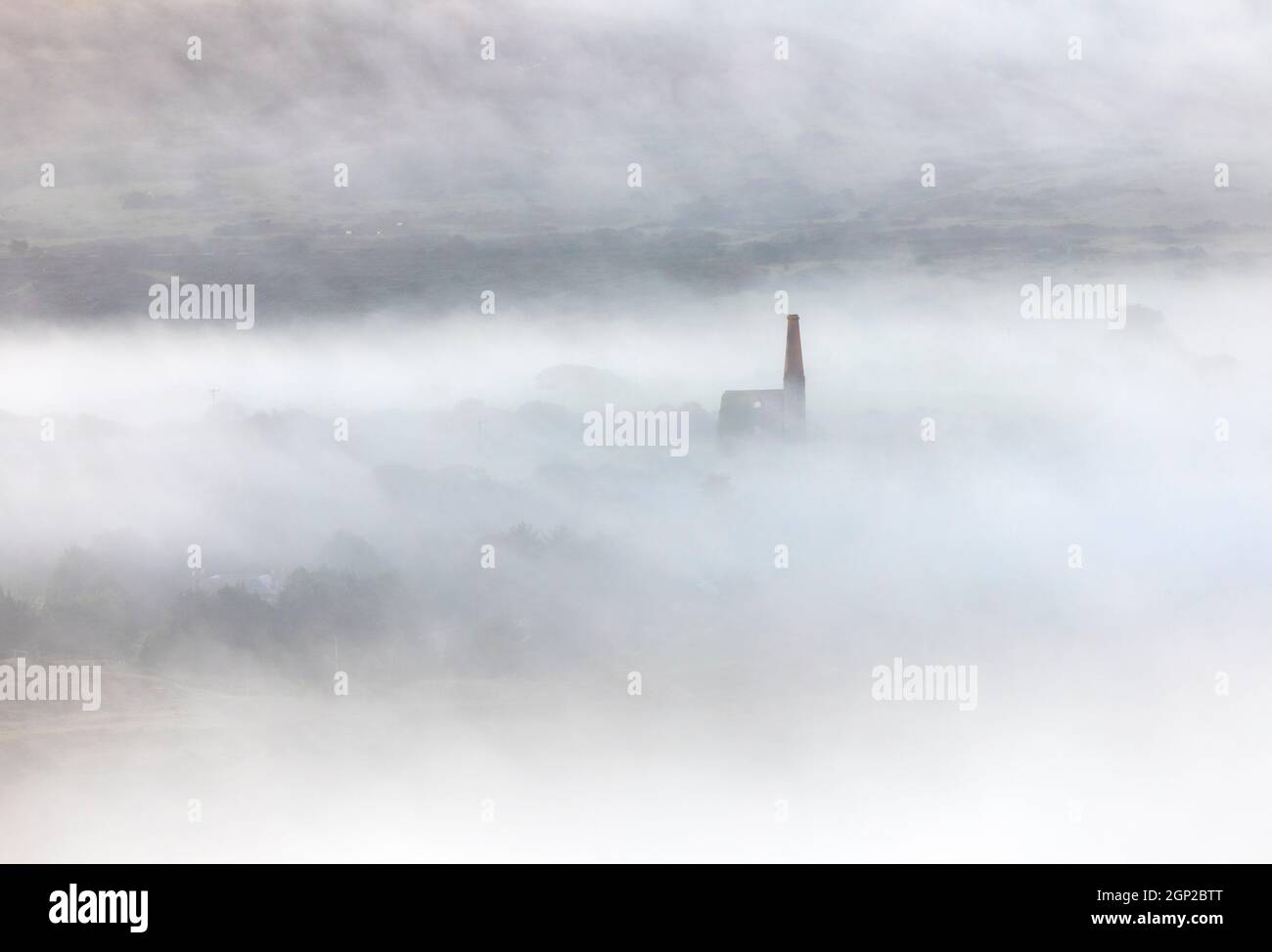 Engine House In The Mist Stock Photo