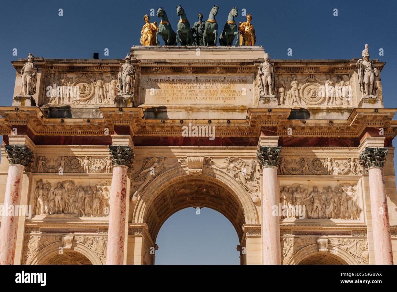 Detail of the Triumphal Arc in Paris, with a Niké goddess statue Stock  Photo - Alamy
