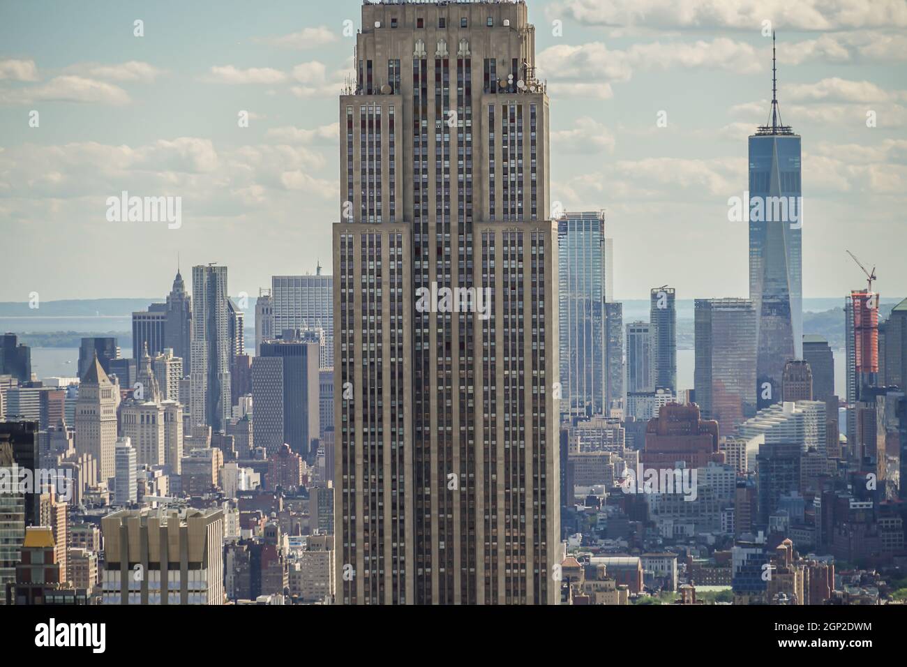 View from Rockefeller Center (Top of the Rock) Empire State Building. Shooting Location: New York, Manhattan Stock Photo