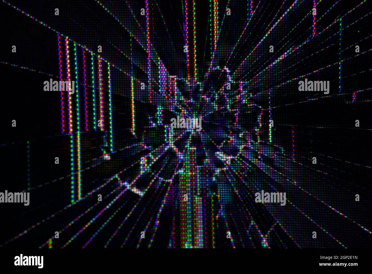 Close up photo of a smashed laptop screen, MacBook Pro Retina, with a