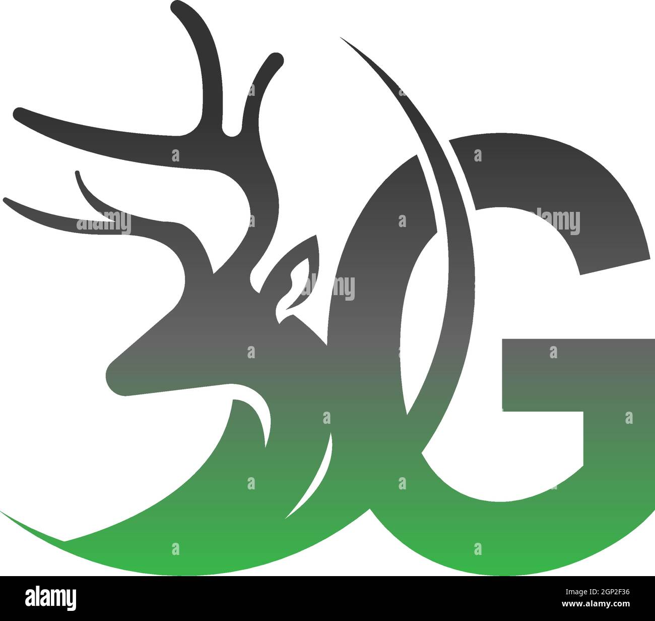 Letter G icon logo with deer illustration design Stock Vector Image ...