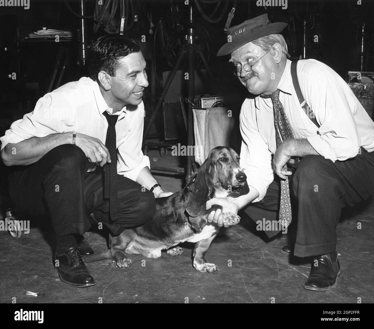 DRAGNET, from left: director and star Jack Webb, his Basset Hound ...