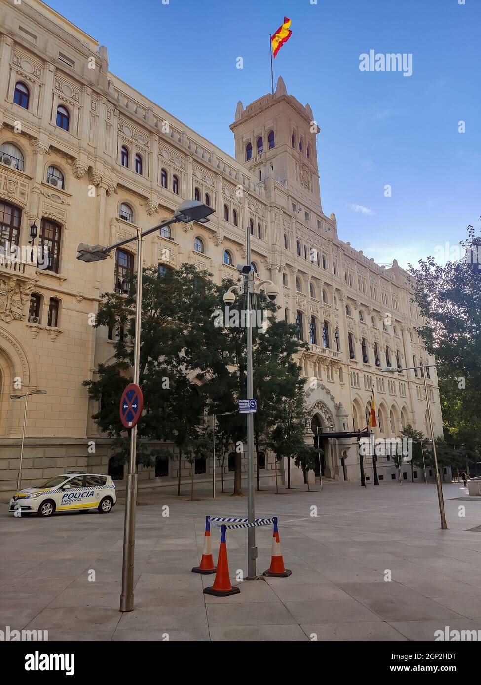 Naval Museum of Madrid building located in the Plaza de Cibeles in ...