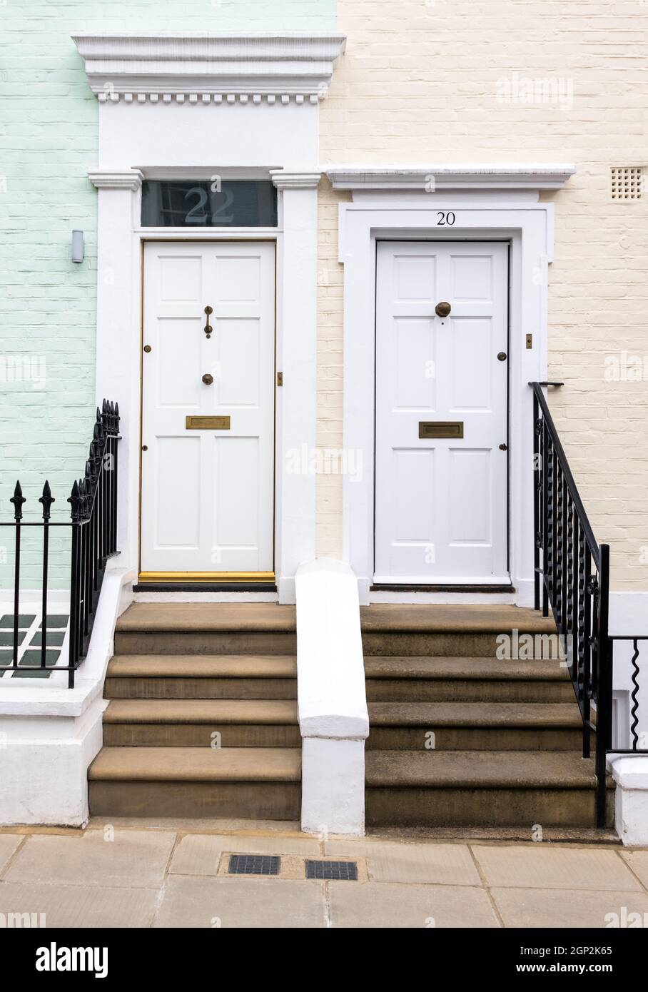 Front doors in Kensington, London, England Stock Photo Alamy