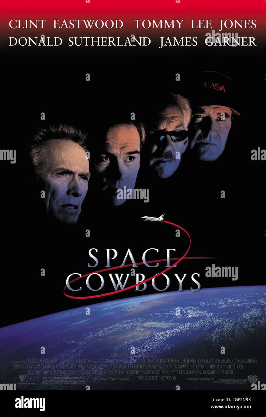 SPACE COWBOYS, poster art, from left Clint Eastwood, Tommy Lee Jones, Donald Sutherland, James