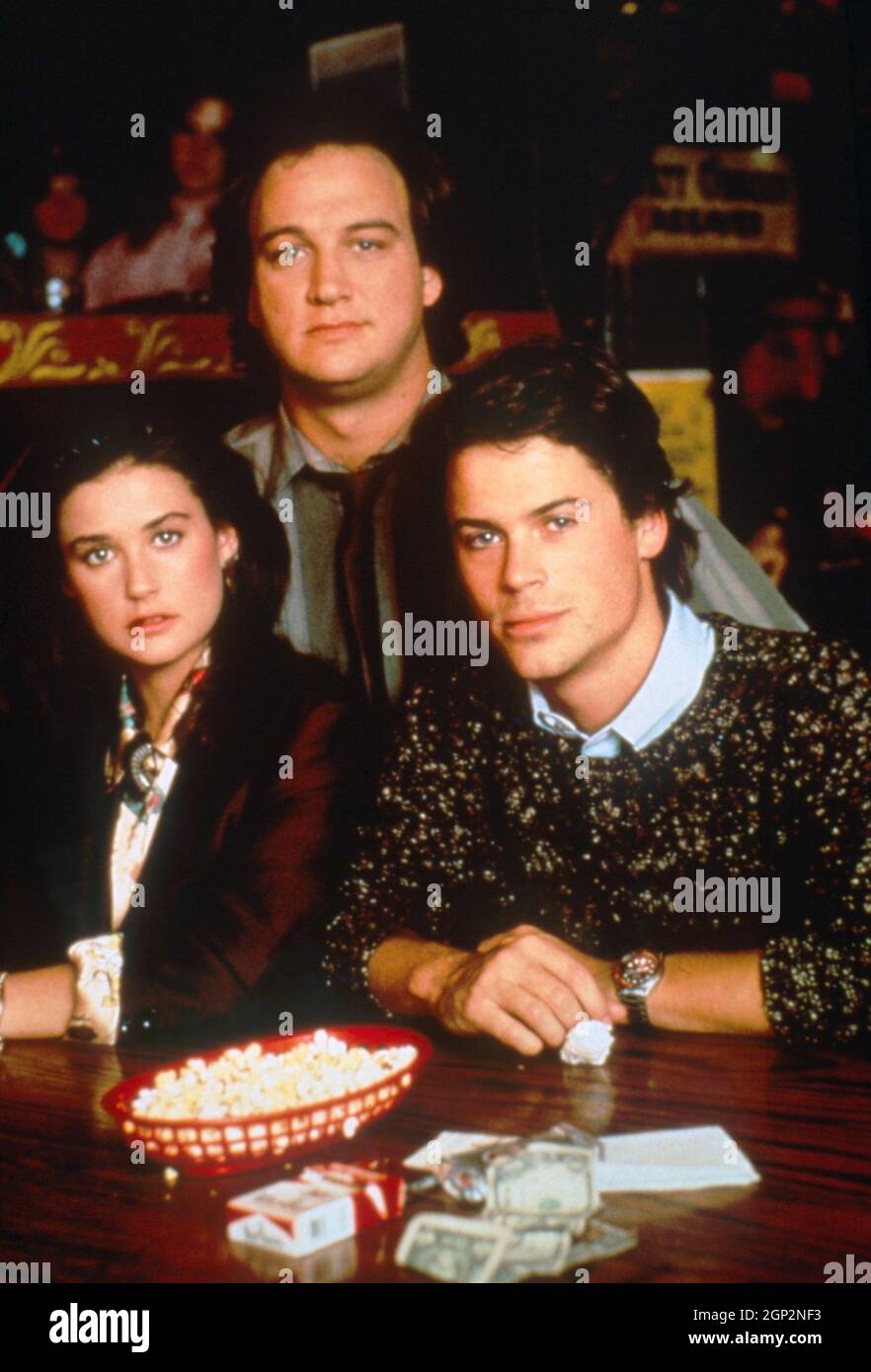 ABOUT LAST NIGHT, from left Demi Moore, Jim Belushi, Rob Lowe, 1986
