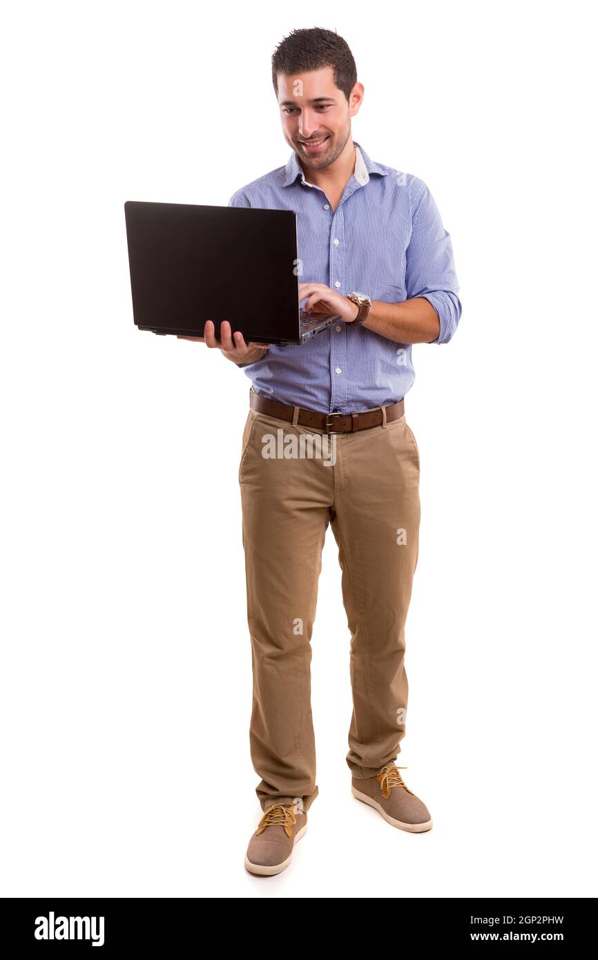 One man computer desk Cut Out Stock Images & Pictures - Alamy