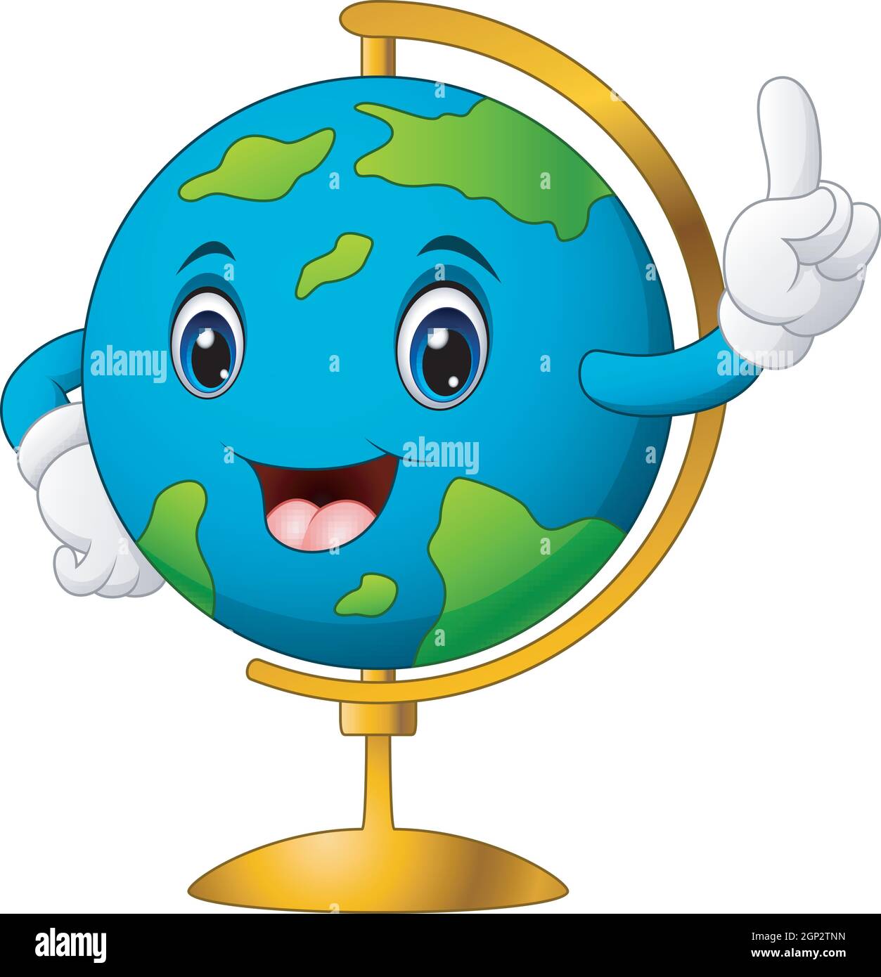 Cartoon world globe pointing Stock Vector