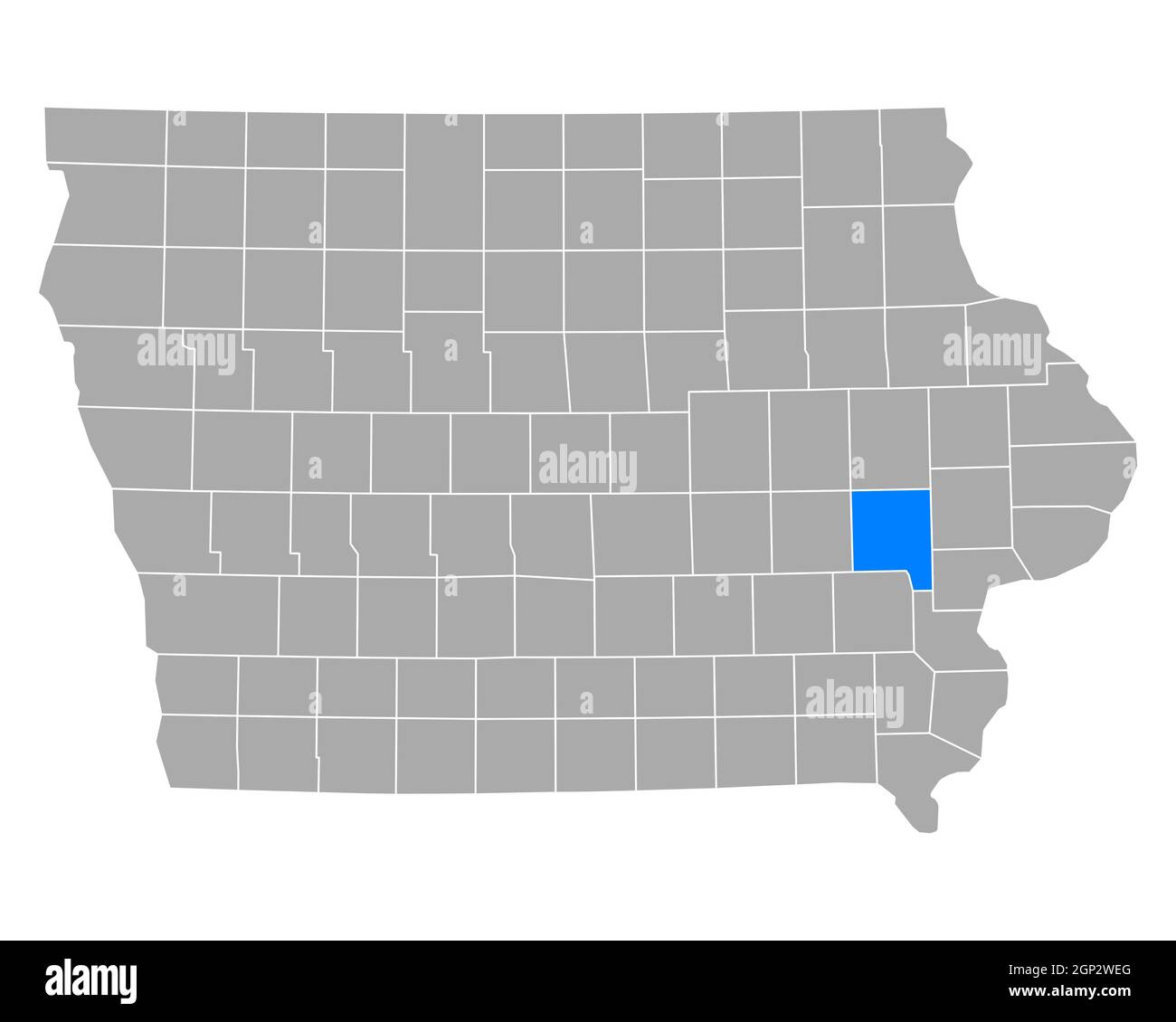 Map of Johnson in Iowa Stock Photo