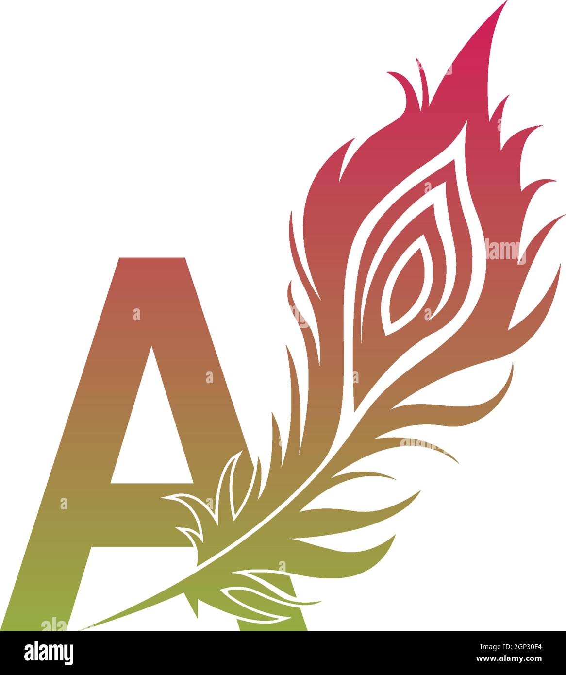 Letter A with feather logo icon design vector Stock Vector Image & Art
