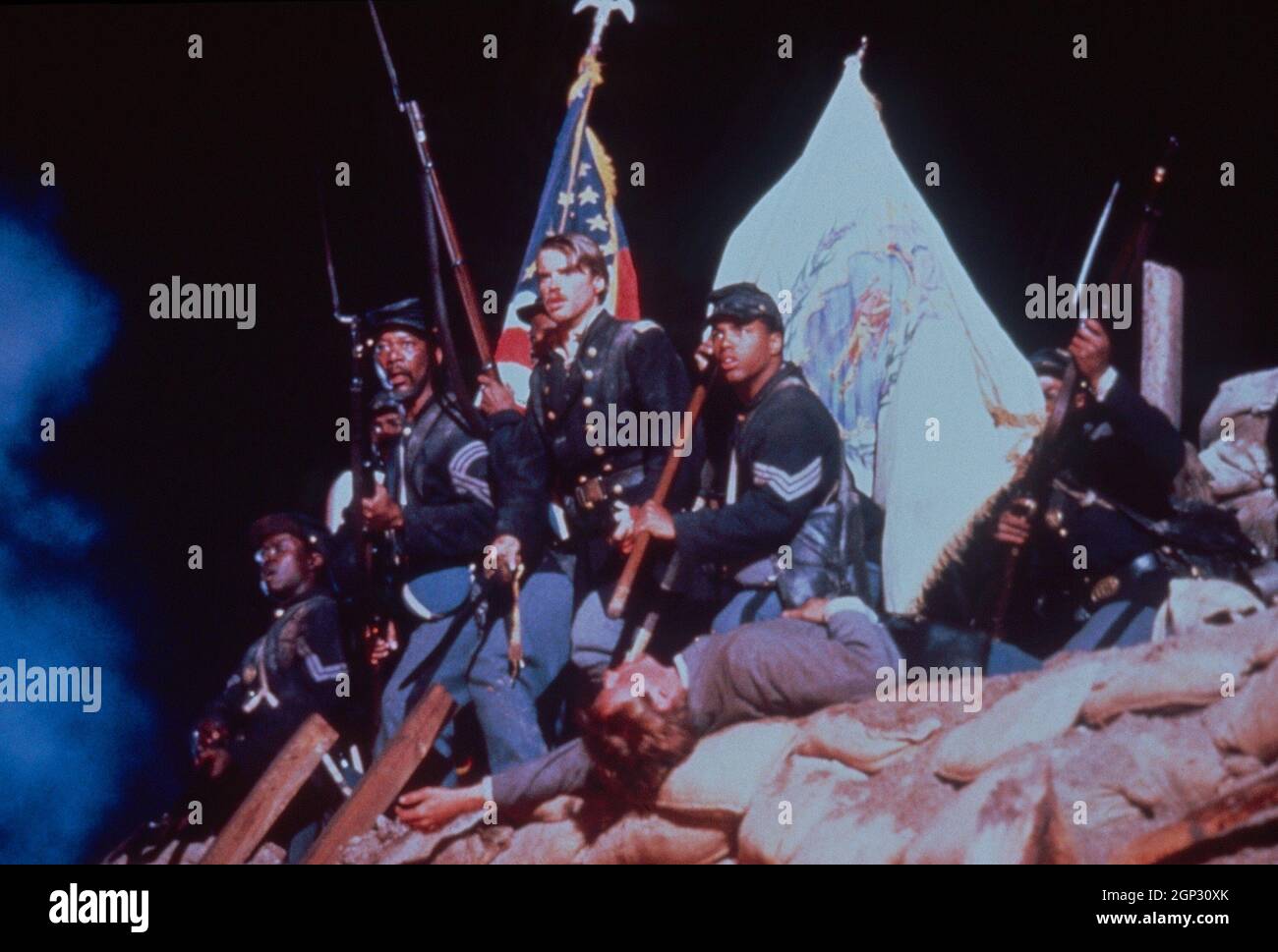 GLORY, from left: Andre Braugher, Morgan Freeman, Cary Elwes, Mark A