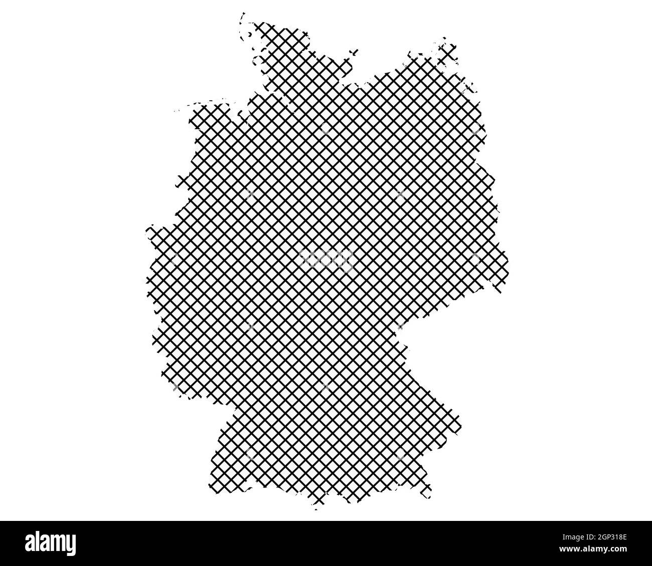 Karte von Deutschland auf einfachem Kreuzstich Stock Photo