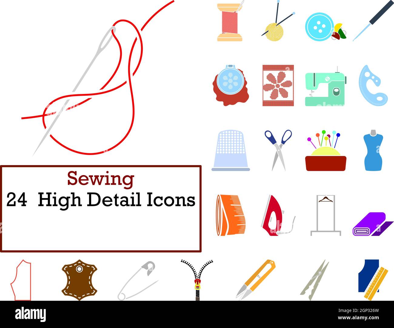 Sewing set, Stock vector