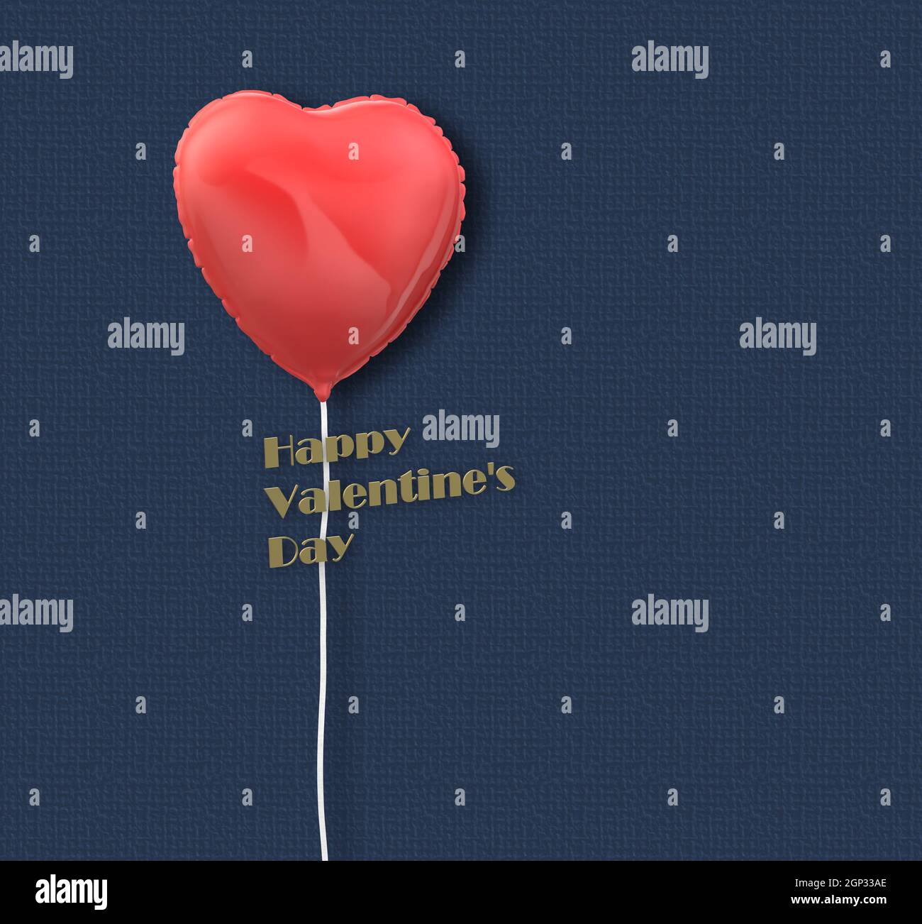 Valentines day background with Heart Shaped red Balloon. text Happy ...