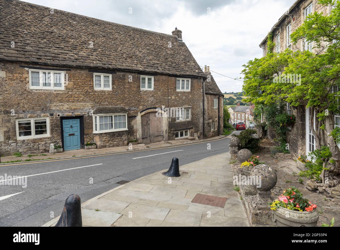 Old stone cottages in the Somerset village of Norton St. Philip