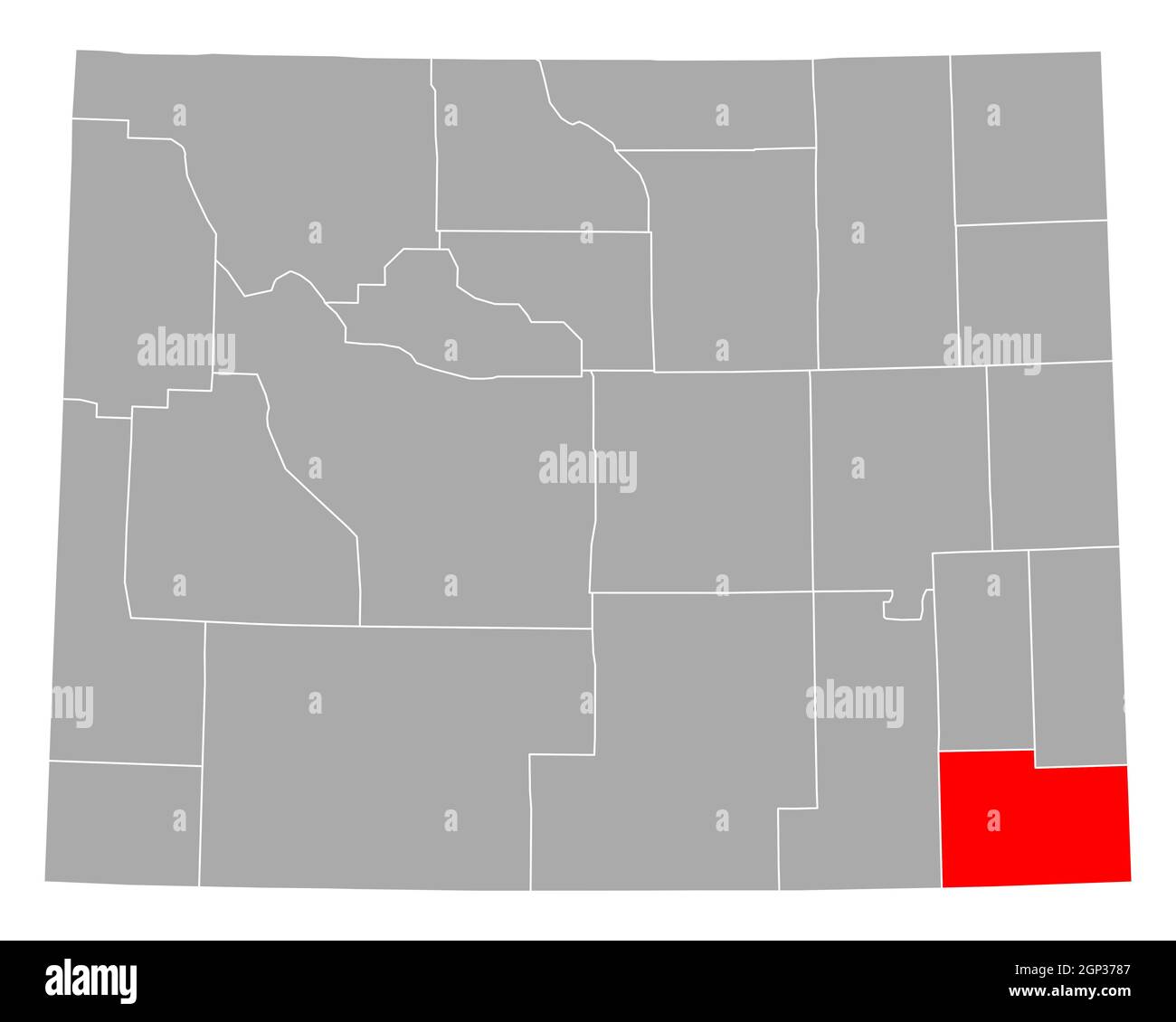 Map of Laramie in Wyoming Stock Photo