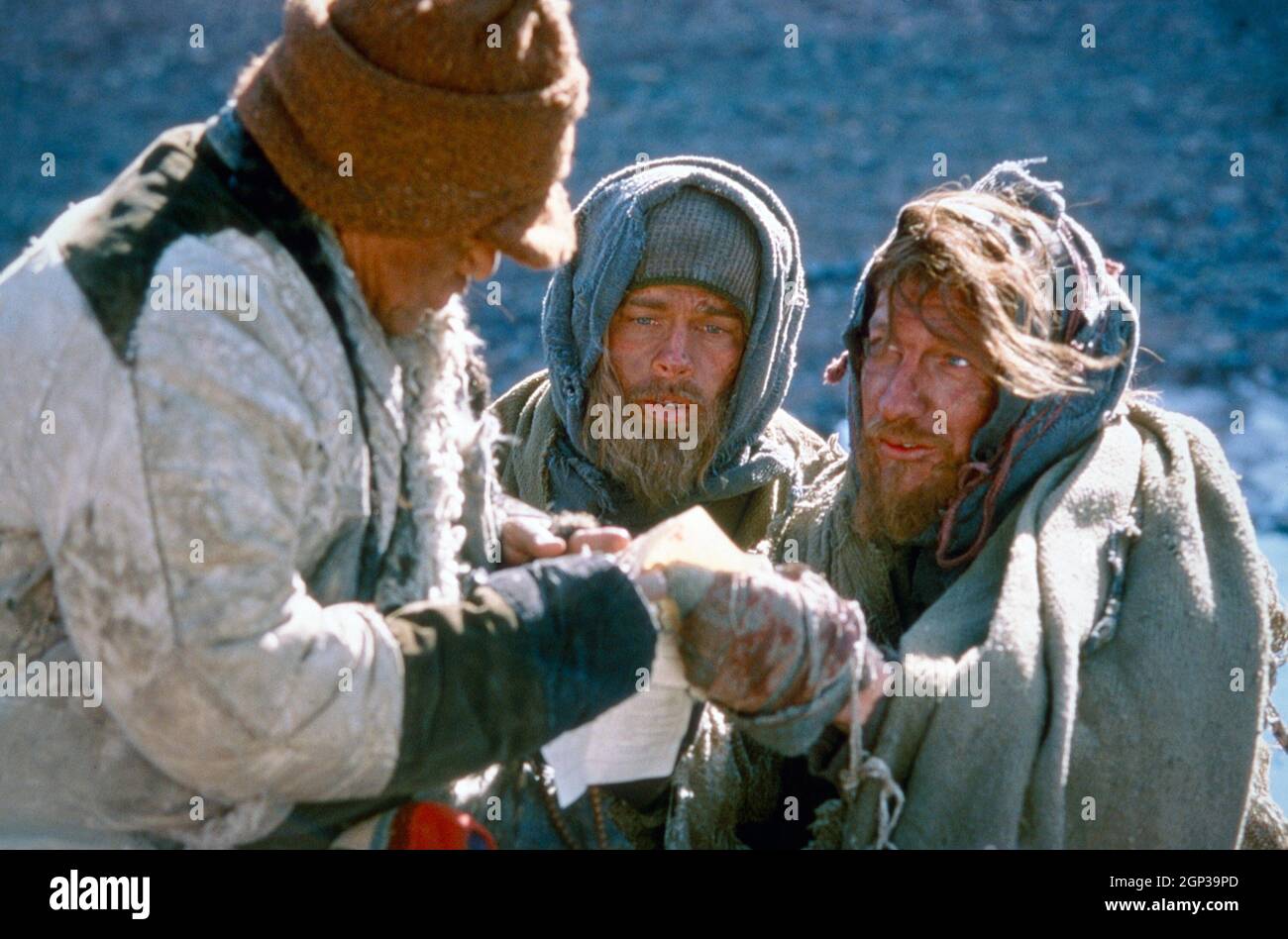 SEVEN YEARS IN TIBET, from center: Brad Pitt, David Thewlis, 1997. ph ...