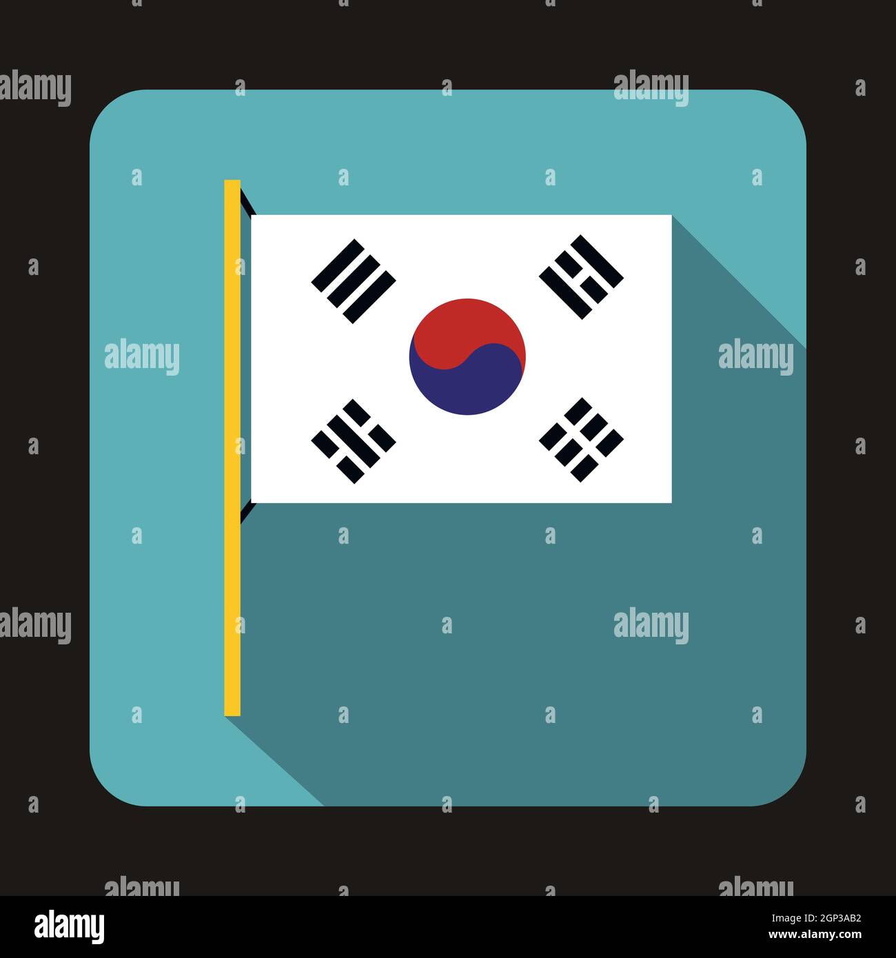 Flag of South Korea icon, flat style Stock Vector Image & Art - Alamy