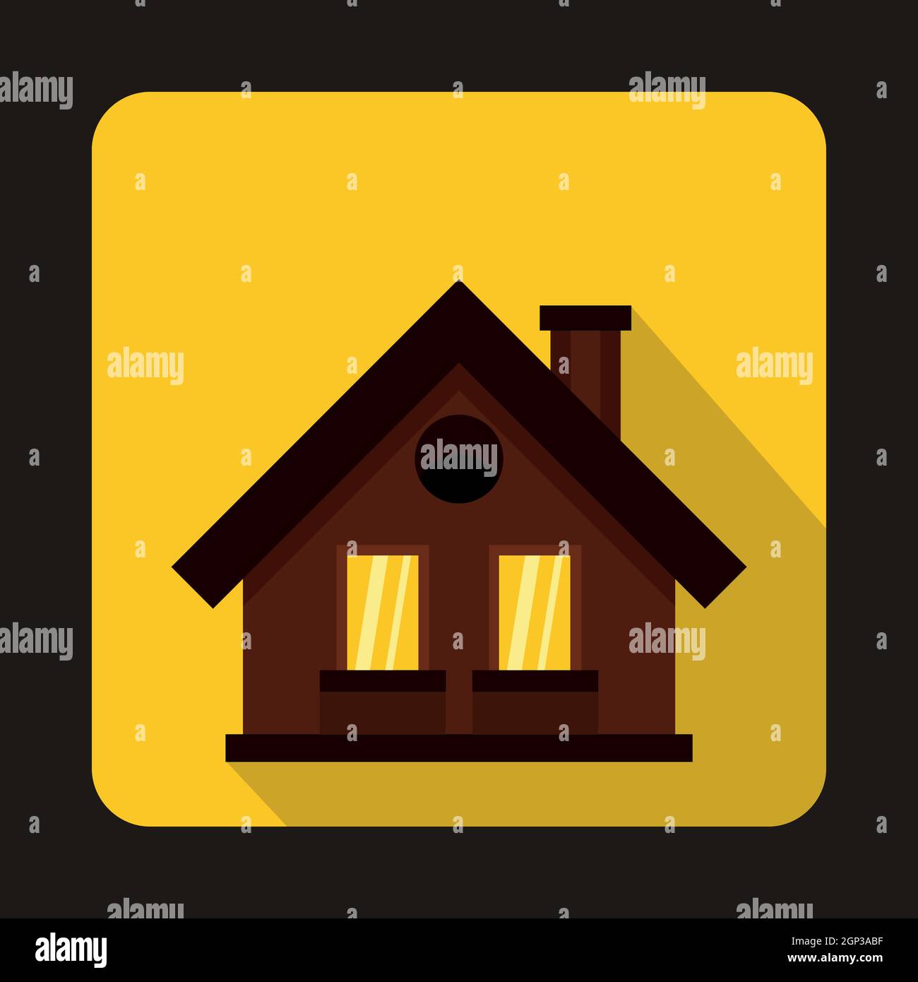 Small brown cottage icon, flat style Stock Vector Image & Art - Alamy