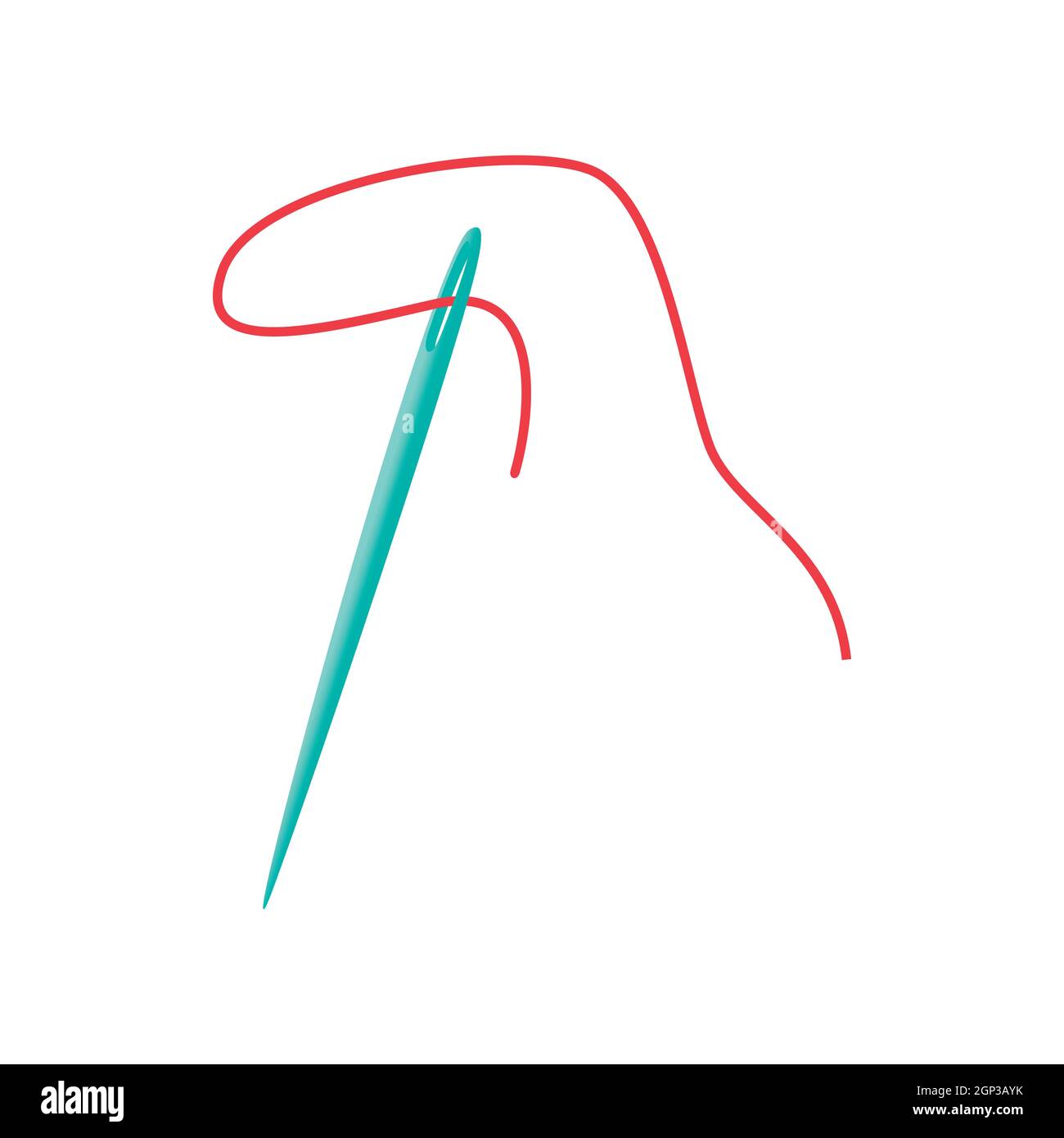 Needle and thread icon, cartoon style Stock Vector