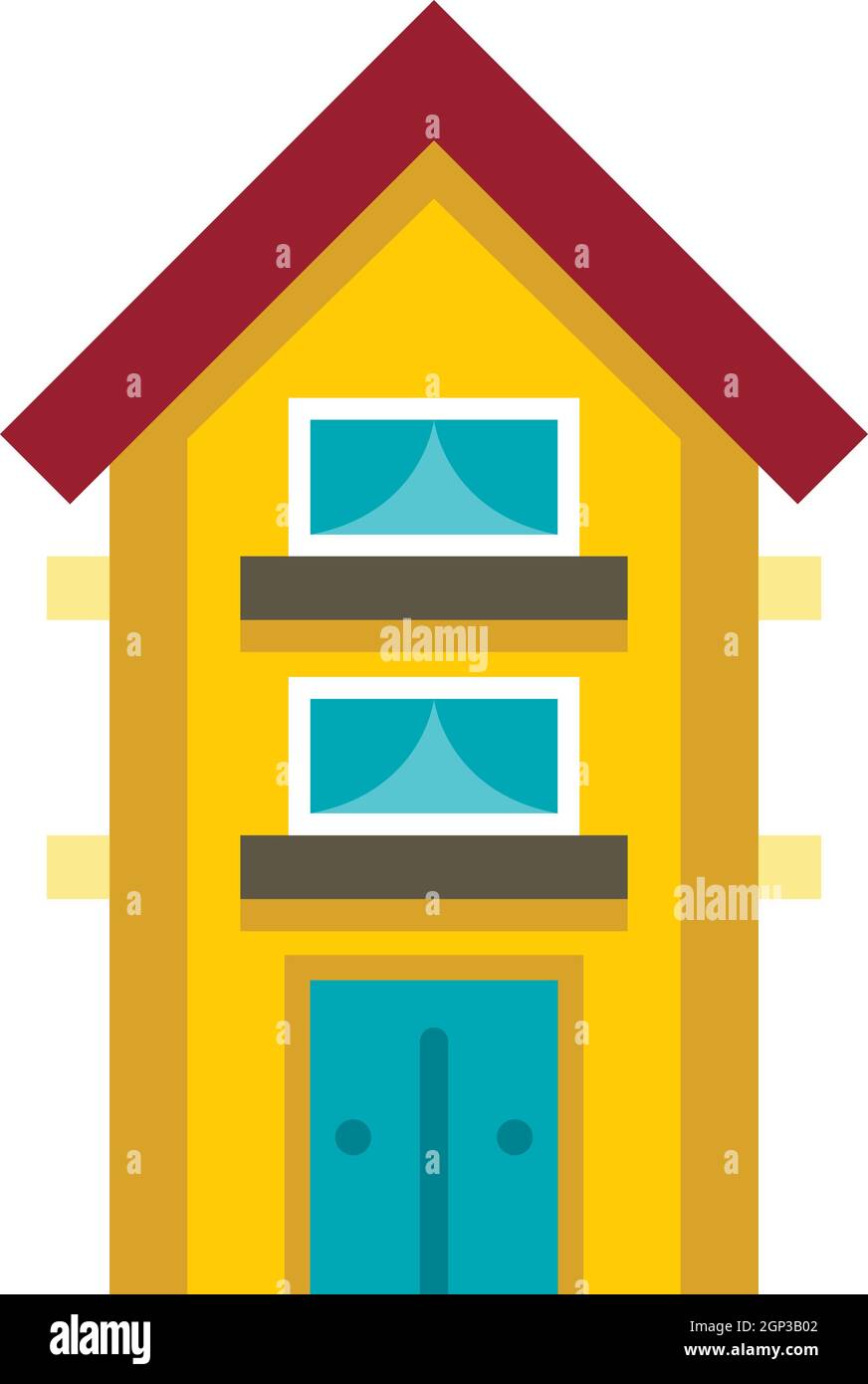 Small yellow two storey house icon Stock Vector Image & Art - Alamy
