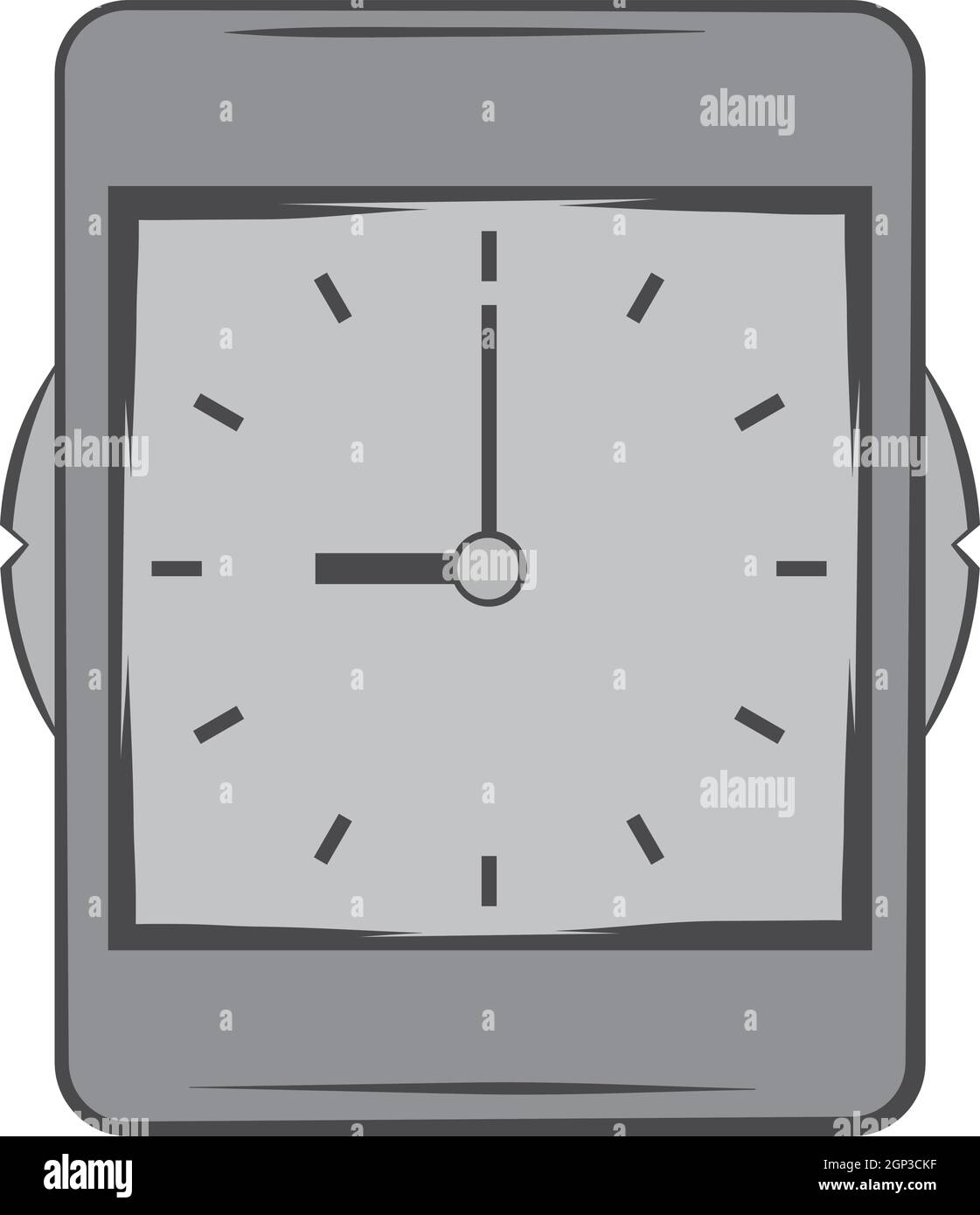 Wall clock icon, black monochrome style Stock Vector