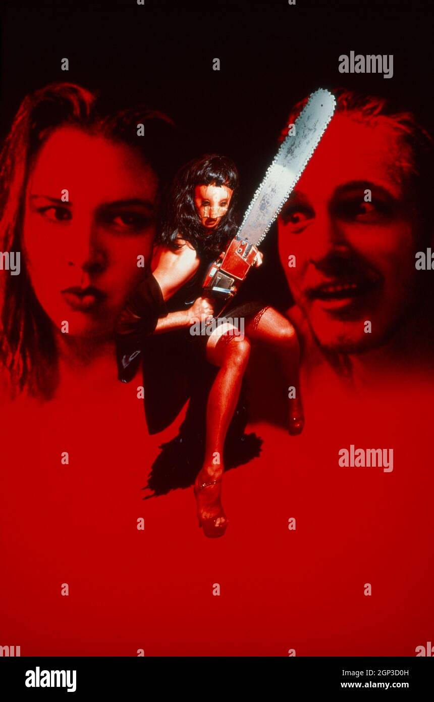 TEXAS CHAINSAW MASSACRE NEXT GENERATION aka THE RETURN OF THE TEXAS CHAINSAW MASSACRE key art from left Renee Zellweger Matthew McConaughey 1995. ph New Line Cinema courtesy Everett Collection Stock P...