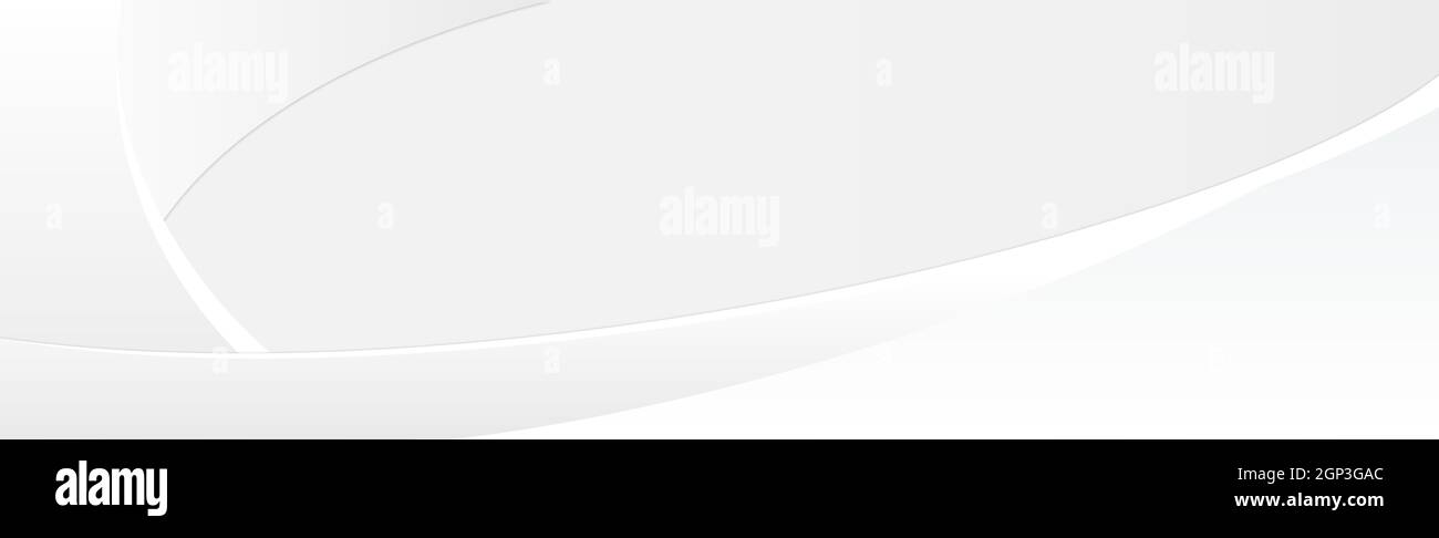 White vector panoramic background with wavy lines and shadows Stock ...