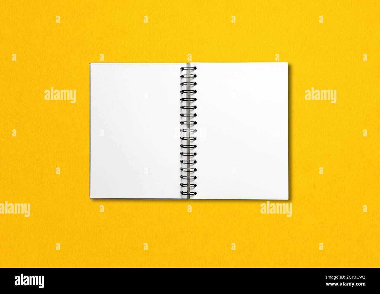 Premium Photo  Blank paper notebook isolated on yellow background template  mock up