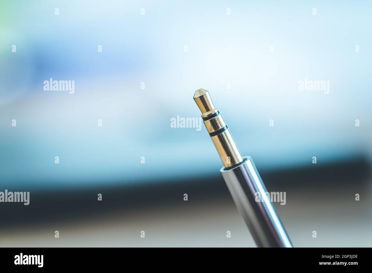 Close up of a 3.5mm audio jack Stock Photo