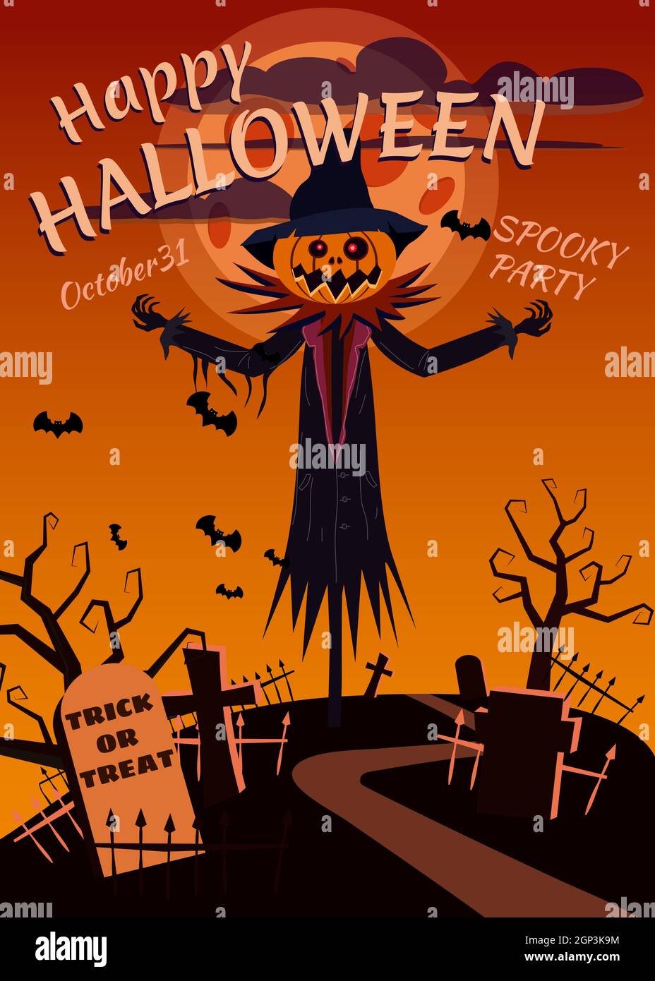 Happy Halloween Bat Poster Banner - Decorative Wall Or Door Hanging - View #9