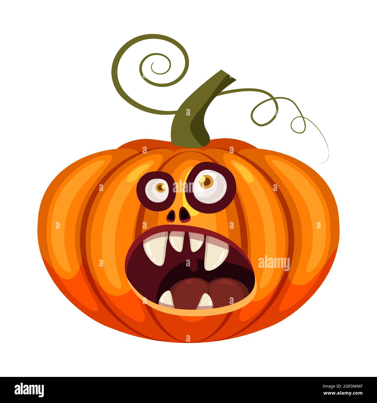 Pumpkin Halloween funny face open mouth creepy and scary funny jaws teeths  creatures expression monster character. Vector isolated cartoon style Stock  Vector Image & Art - Alamy
